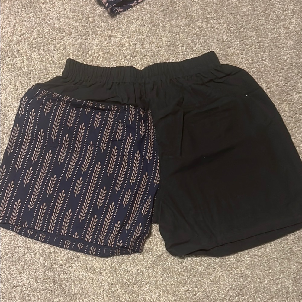 Black and Patterned Shorts